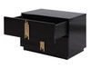 Token - Modern Black + Gold Wide Nightstand / VGVC-N815-L-BLK
