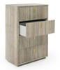 Roma - Modern Faux Travertine + Gold Chest / VGAN-ROMA-CHEST