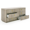 Roma - Modern Faux Travertine + Gold Dresser / VGAN-ROMA-DRS