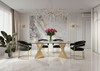 Buquet - Glam Glass + Champagne Gold Rectangular Dining Table / VGZA-T124-GLD