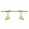 Buquet - Glam Glass + Champagne Gold Rectangular Dining Table / VGZA-T124-GLD