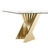 Buquet - Glam Glass + Champagne Gold Rectangular Dining Table / VGZA-T124-GLD