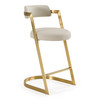 Shandra - Beige Leatherette + Gold Counter Stool / VGRH-RHS-CS-220-BGEGLD