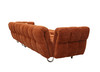 Jacinda - Modern Burnt Orange Fabric Right Facing Sectional Sofa + 2 Yellow Pillows / VGEV-23106-ORG-RAF