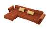Jacinda - Modern Burnt Orange Fabric Left Facing Sectional Sofa + 2 Yellow Pillows / VGEV-23106-ORG-LAF