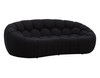 Yolonda - Modern Curved Black Fabric Loveseat / VGEV-2126C-LOV-BLK