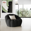 Yolonda - Modern Curved Black Fabric Chair / VGEV-2126C-CHR-BLK