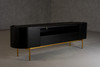 Bowie - Mid-Century Modern Black Oak + Brass TV Stand / VGDWJ9942