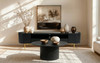 Bowie - Mid-Century Modern Black Oak + Brass TV Stand / VGDWJ9942