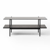 Conley - Mid-Century Modern Grey Glass + Black Ash Coffee Table / VGDWJ5934