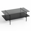 Conley - Mid-Century Modern Grey Glass + Black Ash Coffee Table / VGDWJ5934