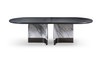 Renfew - Modern Black Oak + Faux Marble Oval Dining Table / VGVCT2203-DT
