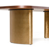 Marjorie - Modern Walnut + Brushed Gold Rectangular Dining Table / VGGMDT-1705-WAL