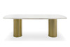 Rocky - Glam White Marble & Brush Gold Large Dining Table / VGGMM-DT-1360C