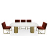Rocky - Glam White Marble & Brush Gold Large Dining Table / VGGMM-DT-1360C