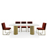 Rocky - Glam White Marble & Brush Gold Large Dining Table / VGGMM-DT-1360C