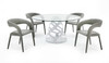 Lilly - Modern 12mm Round Glass + White Dining Table / VGNS-GD8800-12MM