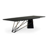 Elkhorn - Glam Black Ash + Stainless Steel 126" Dining Table / VGGMDT-1599