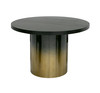 Elmira - Glam Black Ash + Gradient Stainless Steel Round Dining Table / VGGMDT-1658A