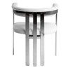 Pontiac - Modern White Vegan Leather + Stainless Steel Dining Chair / VGZA-Y129-WHTSTL