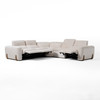 Conrad - Modern Beige Fabric Sectional With 3 Recliners / VGKVKM.856-SND