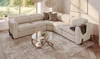 Conrad - Modern Beige Fabric Sectional With 3 Recliners / VGKVKM.856-SND