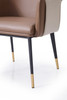 Calderon - Modern Brown & Beige Vegan Leather Dining Chair / VGVCB065-BRN-DC