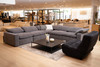 Corinth - Modern Dark Grey Fabric Sectional Sofa with 3 Power Recliners / VGKM-KM.920-CHAR