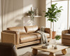 Danson - Modern Tan Leather + Wicker Sofa / VGKK-KF.8036-SOFA-SAND