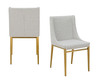 Mimi - Modern Light Grey Fabric + Antique Brass Dining Chair (Set of 2) / VGGAGA-6544CH-BEI-4