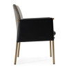 Engel - Modern Dark Grey Vegan Leather + Grey Fabric + Antique Brass Dining Chair / VGGAGA-6988CH-1-DKGRY