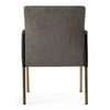 Engel - Modern Dark Grey Vegan Leather + Grey Fabric + Antique Brass Dining Chair / VGGAGA-6988CH-1-DKGRY