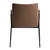 Leshay - Modern Dark Camel Vegan Leather + Black Metal Dining Chair / VGGAGA-6552CH-1-B19