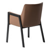 Leshay - Modern Dark Camel Vegan Leather + Black Metal Dining Chair / VGGAGA-6552CH-1-B19