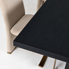 Tasha - Modern Black Ash + Brushed Gold Rectangular Dining Table / VGVCT2308