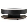 Miranda - Modern Ceramic + Black Oak Round Coffee Table / VGHBN459E