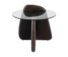 Buxton - Mid-Century Modern Glass + Dark Walnut End Table / VGOD-LZ-274E-END