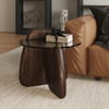 Buxton - Mid-Century Modern Glass + Dark Walnut End Table / VGOD-LZ-274E-END