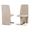 Tasha - Modern Light Beige Grey Velvet + Brushed Brass Dining Chair (Set of 2) / VGVC-B2133-LTGRY