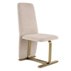 Tasha - Modern Beige Linen + Brushed Brass Dining Chair (Set of 2) / VGVC-B2133-BGELN