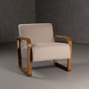 Sada - Mid-Century Modern Beige Linen + Chestnut Accent Chair / VGRH-RHS-AZHT04