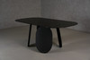 Maxine - Modern Hammered Grey Glass Rectangular Dining Table / VGYF-DT9002
