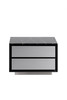 Concord - Modern Black Marble + Black Ash + Aluminum Nightstand / VGVC-N2301