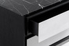 Concord - Modern Black Marble + Black Ash + Aluminum Nightstand / VGVC-N2301