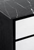 Concord - Modern Black Marble + Black Ash + Aluminum Nightstand / VGVC-N2301