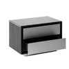 Concord - Modern Black Marble + Black Ash + Aluminum Nightstand / VGVC-N2301