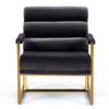 Anton - Modern Grey Velvet + Brass Accent Chair / VGMY-2749-GRY