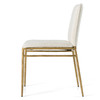 Atlanta - Modern Off-White Fabric & Brass Dining Chair / VGMY-3739-WHT