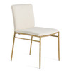 Atlanta - Modern Off-White Fabric & Brass Dining Chair / VGMY-3739-WHT