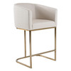 Yukon - Modern Off White Fabric & Brushed Brass Counter Chair / VGVC-B8362B-CC